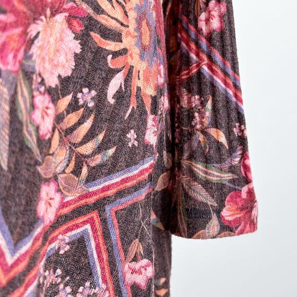 Soft Surroundings Floral Rib Knit Scoop Neck Top - Picture 4 of 9